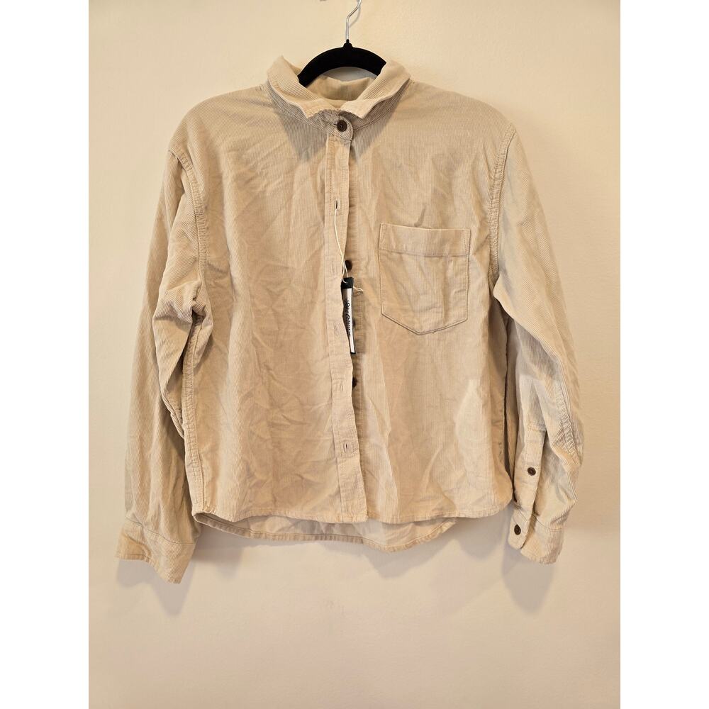 Alpine Design Beige Corduroy Button Down Size Small, NWT